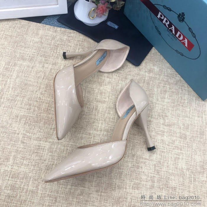 PRADA普拉達 2019專櫃春夏主打系列 口紅風系列 春夏時尚 高跟單鞋  ljl1023